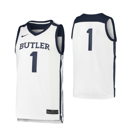 Butler Bulldogs 1 College Basketball Jersey White stitched basketball jersey for game day fanwear