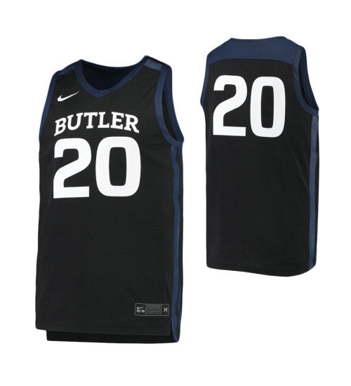 Butler Bulldogs 20 College Basketball Jersey Black stitched basketball jersey for game day fanwear
