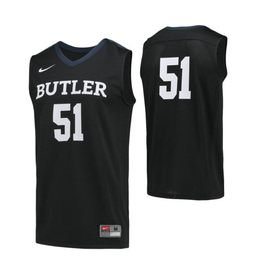 Butler Bulldogs 51 College Basketball Jersey Navy Blue stitched basketball jersey for game day fanwear