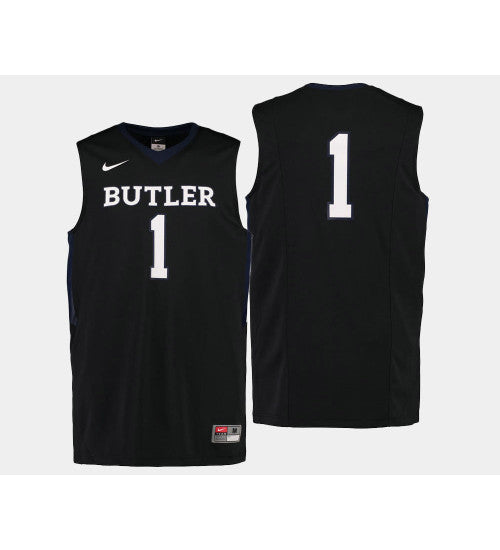 Butler Bulldogs 1 Tyler Lewis Black Road College Basketball Jersey | Stitched Jersey RTJS 5316