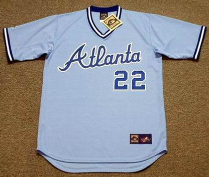 Atlanta Braves Brett Butler Cooperstown MLB jersey front view