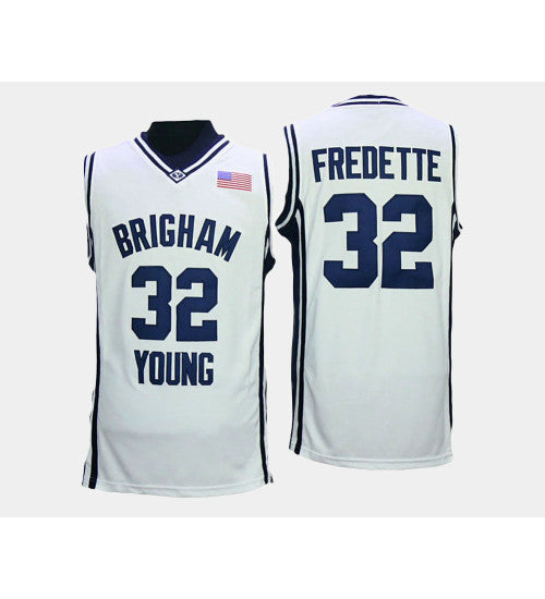 Byu Cougars 32 Jimmer Fredette White Home College Basketball Jersey stitched basketball jersey for game day fanwear