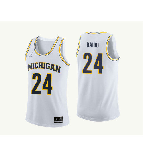 Michigan Wolverines #24 Cj Baird College Basketball Jersey White 9012 stitched college jersey