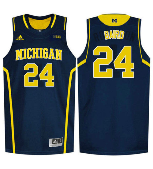 Michigan Wolverines #24 Cj Baird College Basketball Jersey Navy stitched college jersey
