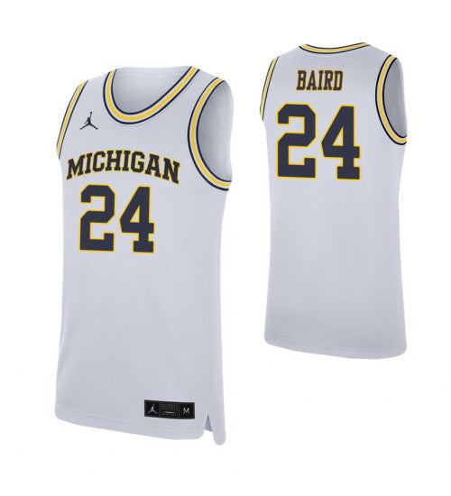 Cj Baird College Basketball Jersey White Michigan Wolverines stitched basketball jersey for game day fanwear