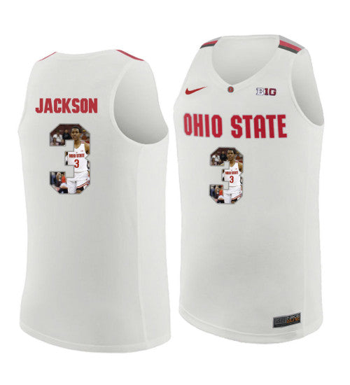 Ohio State Buckeyes 3 Cj Jackson College Basketball Jersey White 4023 | Stitched Jersey RTJS 7725