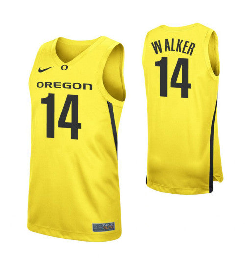 Oregon Ducks #14 Cj Walker Yellow College Basketball Jersey stitched college jersey