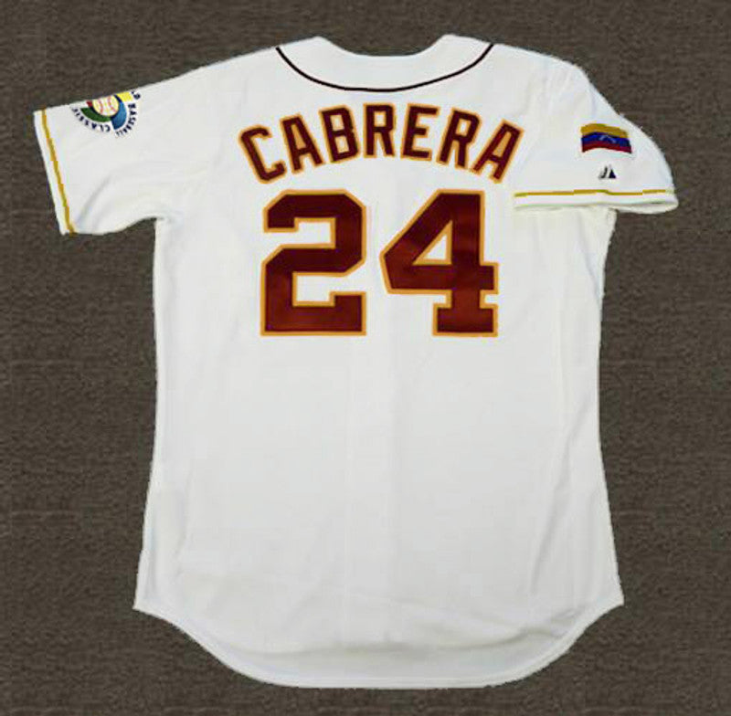 Miguel Cabrera 2006 Venezuela Wbc Throwback Baseball Jersey jersey front view
