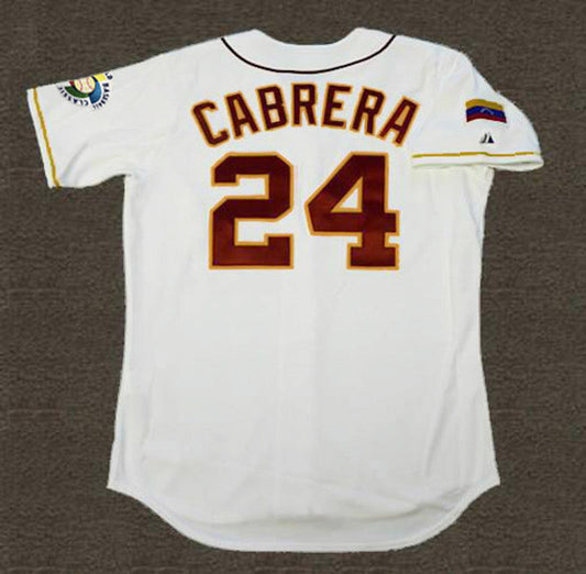 Miguel Cabrera 2006 Venezuela Wbc Throwback Baseball Jersey jersey front view