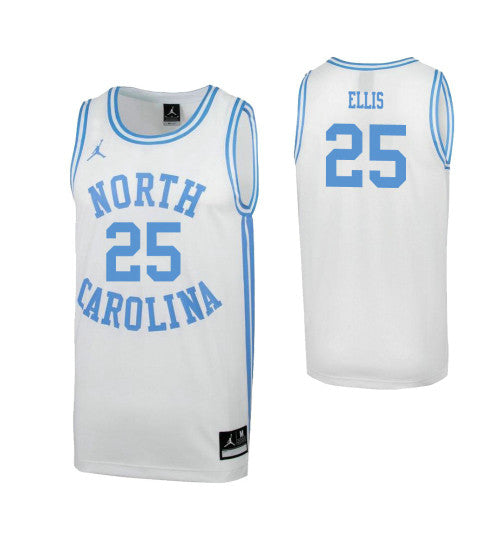 North Carolina Tar Heels #25 Caleb Ellis White College Basketball Jersey stitched college jersey