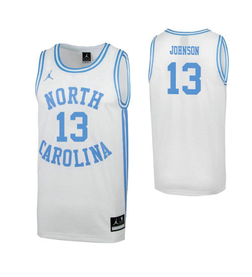 North Carolina Tar Heels 13 Cameron Johnson White College Basketball Jersey | Stitched Jersey RTJS 8129