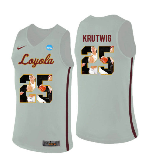 Loyola Chi Ramblers 25 Cameron Krutwig College Basketball Jersey White | Stitched Jersey RTJS 3389