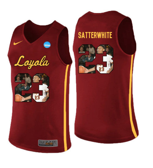 Loyola Chi Ramblers 23 Cameron Satterwhite College Basketball Jersey Red stitched retro jersey