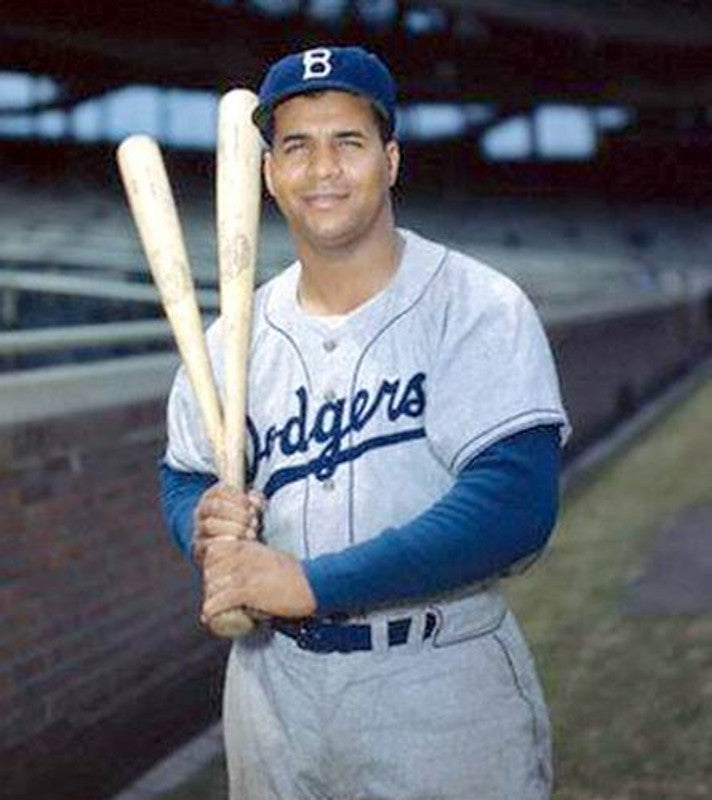 Roy Campanella Brooklyn Dodgers 1955 Cooperstown Away Baseball Stitched Jersey jersey front view