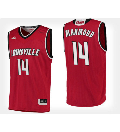 Louisville Cardinals 14 Anas Mahmoud Red Home College Basketball Jersey stitched retro jersey