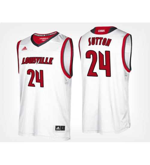 Louisville Cardinals 24 Dwayne Sutton White Road College Basketball Jersey | Stitched Jersey RTJS 3462