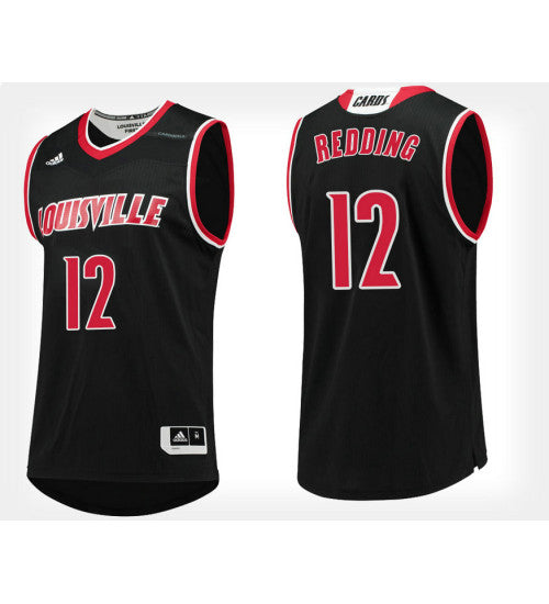 Louisville Cardinals 12 Jacob Redding Black Alternate College Basketball Jersey stitched retro jersey