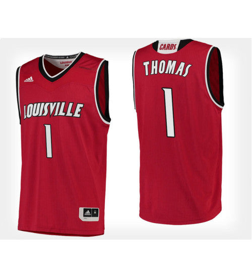 Louisville Cardinals 1 Lance Thomas Red Home College Basketball Jersey | Stitched Jersey RTJS 3513