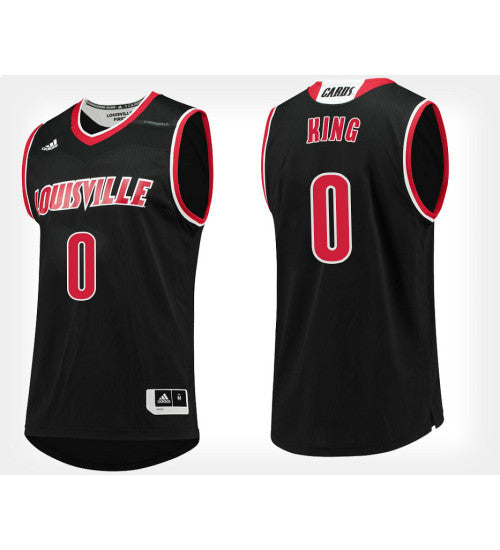 Louisville Cardinals 0 Vj King Black Alternate College Basketball Jersey stitched retro jersey