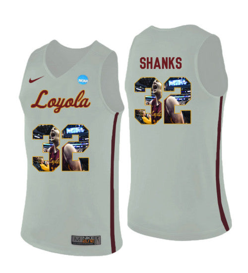 Loyola Chi Ramblers 32 Carson Shanks College Basketball Jersey White | Stitched Jersey RTJS 3383