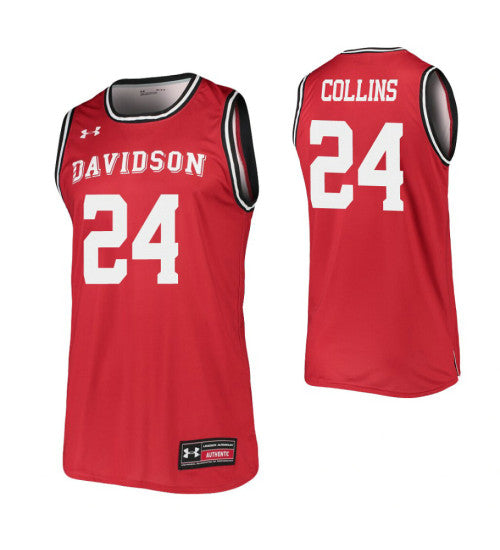 Carter Collins College Basketball Jersey Red Davidson Wildcats | Stitched Jersey RTJS 5156