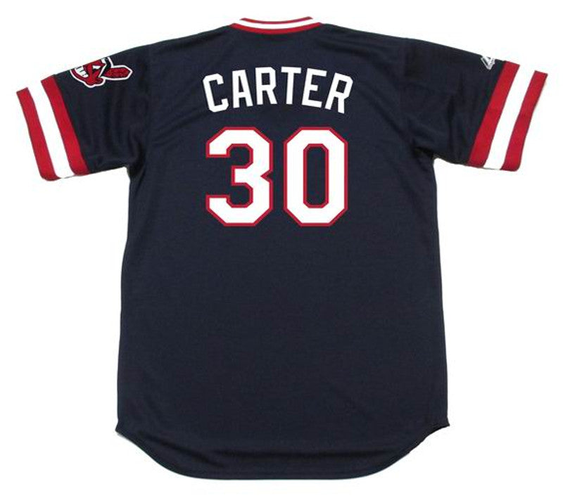 Cleveland Indians Joe Carter Cooperstown MLB jersey front view