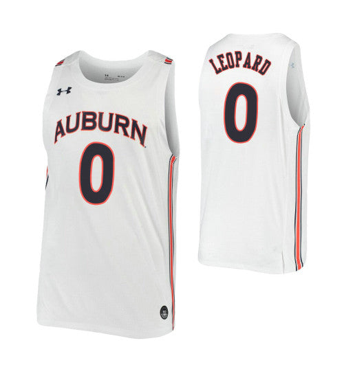 Chandler Leopard College Basketball Jersey White Auburn Tigers | Stitched Jersey RTJS 5151