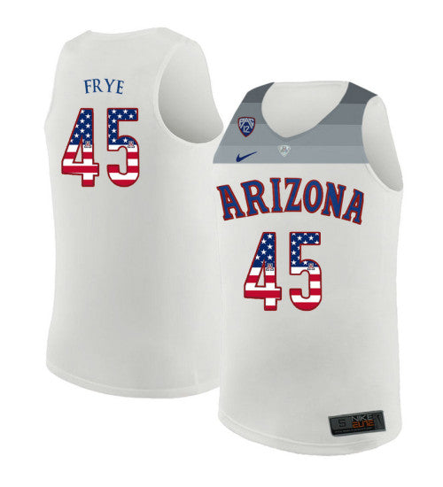 Arizona Wildcats 45 Channing Frye College Basketball Jersey White 6215 | Stitched Jersey RTJS 5533