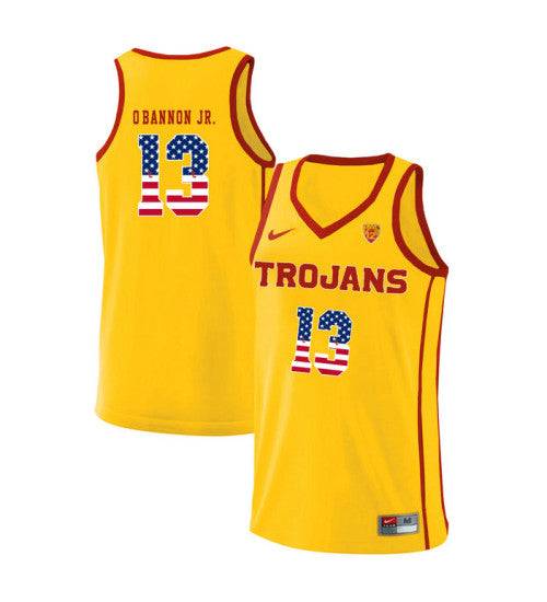Usc Trojans 13 Charles Obannon Jr College Basketball Jersey Yellow | Stitched Jersey RTJS 6554