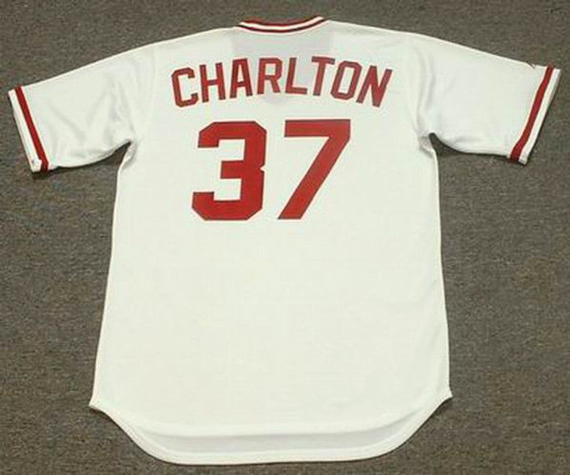 Cincinnati Reds Norm Charlton Cooperstown MLB jersey front view