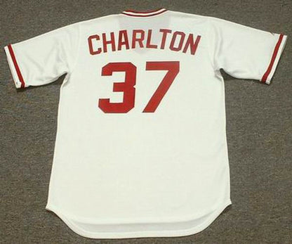 Cincinnati Reds Norm Charlton Cooperstown MLB jersey front view