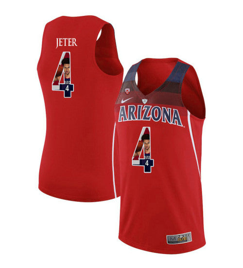 Arizona Wildcats 4 Chase Jeter College Basketball Jersey Red | Stitched Jersey RTJS 5550