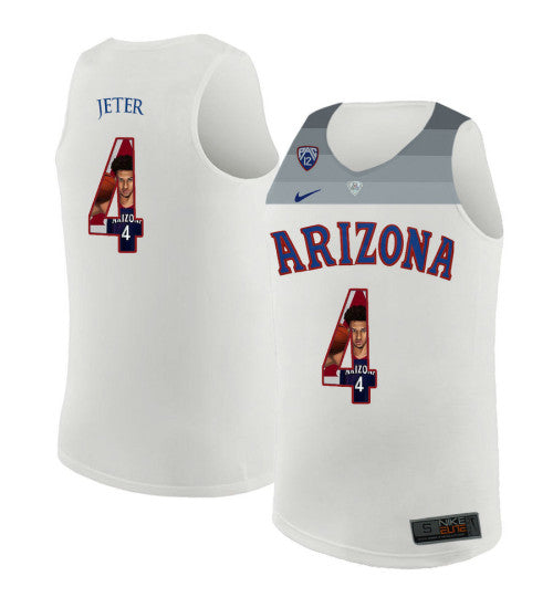 Arizona Wildcats 4 Chase Jeter College Basketball Jersey White 6200 | Stitched Jersey RTJS 5548