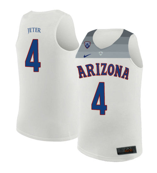 Arizona Wildcats 4 Chase Jeter College Basketball Jersey White 6199 | Stitched Jersey RTJS 5549