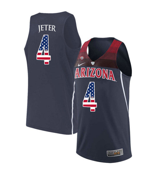 Arizona Wildcats 4 Chase Jeter College Basketball Jersey Navy 6197 | Stitched Jersey RTJS 5551