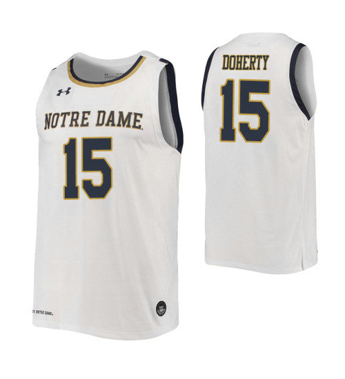 Chris Doherty College Basketball Jersey White Notre Dame Fighting Irish | Stitched Jersey RTJS 5145
