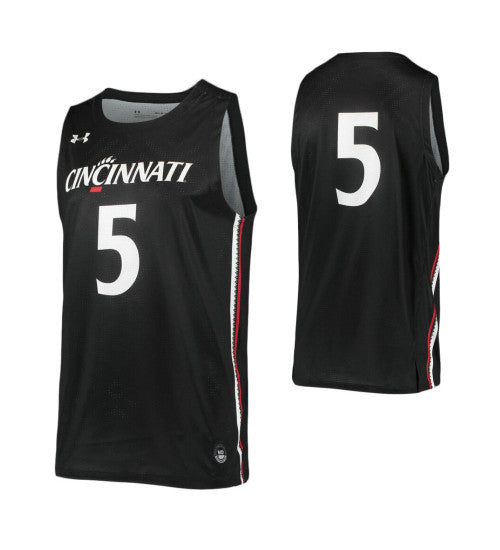 Cincinnati Bearcats 5 College Basketball Jersey Black stitched basketball jersey for game day fanwear