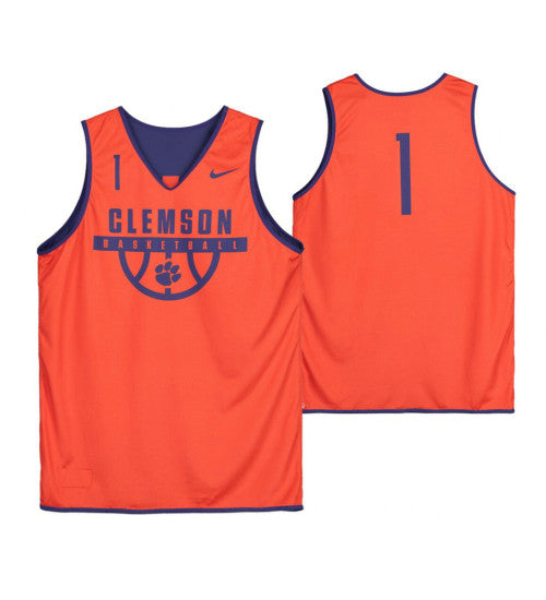 Clemson Tigers Orange Team Issued 1 College Basketball Jersey From The Basketball Program stitched basketball jersey for