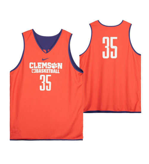 Clemson Tigers Orange Team Issued 35 College Basketball Jersey From The Basketball Program stitched basketball jersey for