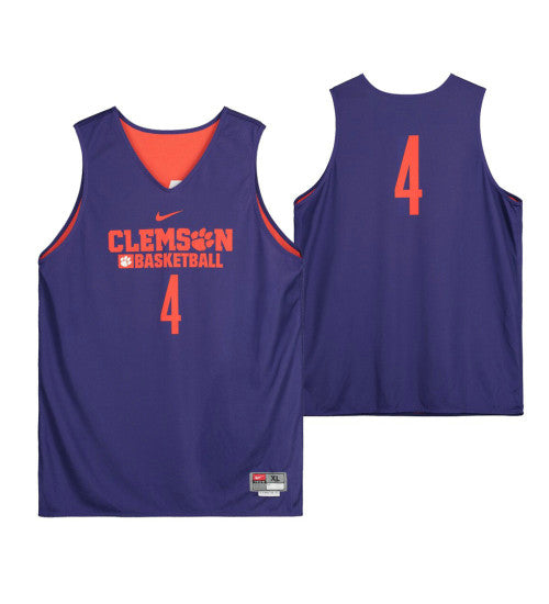 Clemson Tigers Purple Team Issued 4 College Basketball Jersey From The Basketball Program | Stitched Jersey RTJS 5063