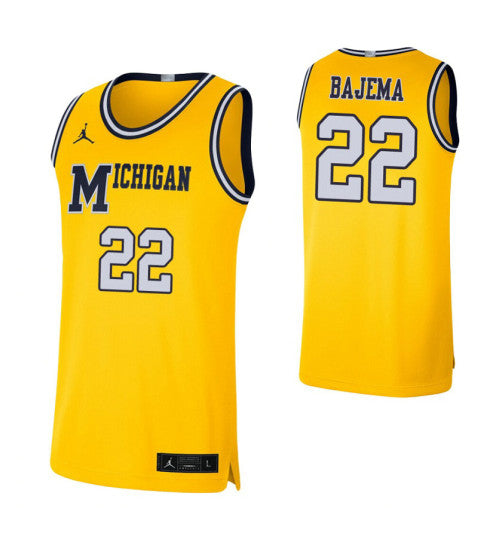Michigan Wolverines 22 Cole Bajema Maize College Basketball Jersey | Stitched Jersey RTJS 8577