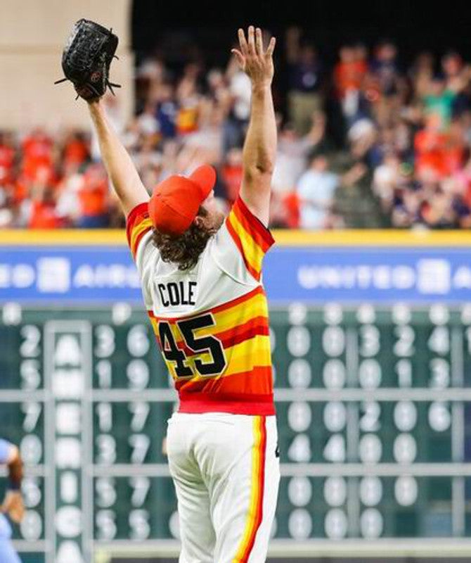 Houston Astros Gerrit Cole 1980s MLB jersey front view