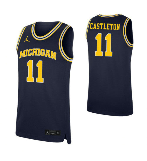 Colin Castleton College Basketball Jersey Navy Michigan Wolverines | Stitched Jersey RTJS 5057