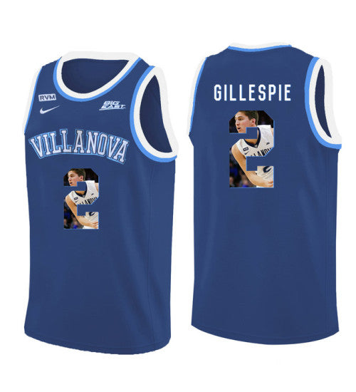Villanova Wildcats Collin Gillespie 11172 #2 Blue stitched throwback college basketball jersey