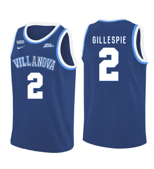 Villanova Wildcats Collin Gillespie 11174 #2 Blue stitched throwback college basketball jersey