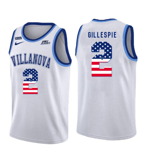 Villanova Wildcats Collin Gillespie 11176 #2 White stitched throwback college basketball jersey