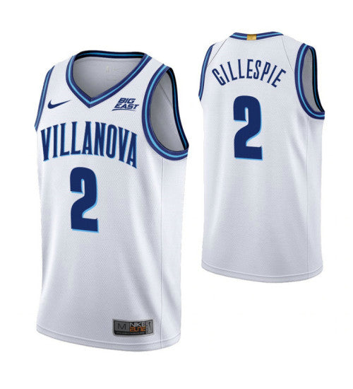 Villanova Wildcats Collin Gillespie #2 White stitched throwback college basketball jersey