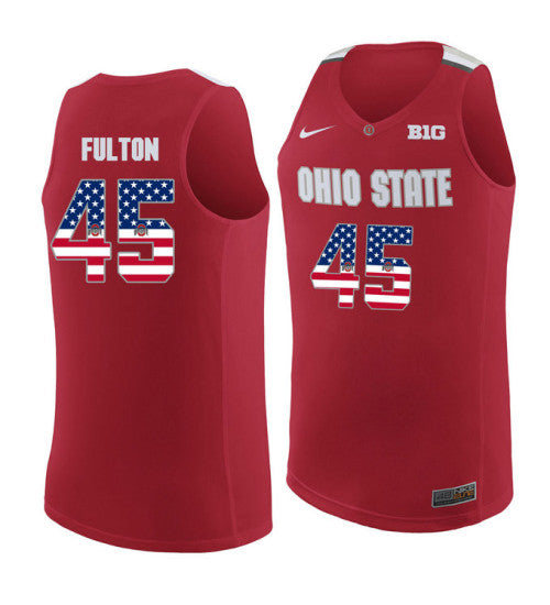 Ohio State Buckeyes #45 Connor Fulton College Basketball Jersey Red 9854 stitched college jersey