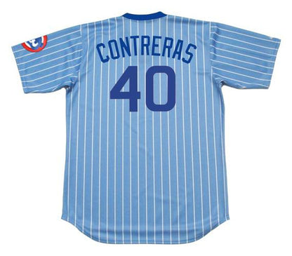 Chicago Cubs Willson Contreras 1980s Cooperstown MLB jersey front view