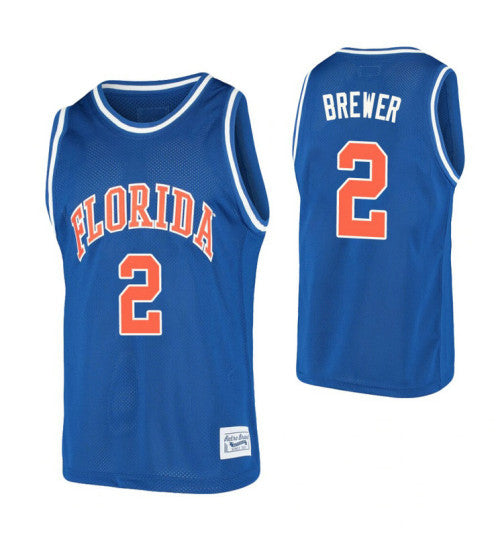 Florida Gators 2 Corey Brewer Royal College Basketball Jersey | Stitched Jersey RTJS 4593